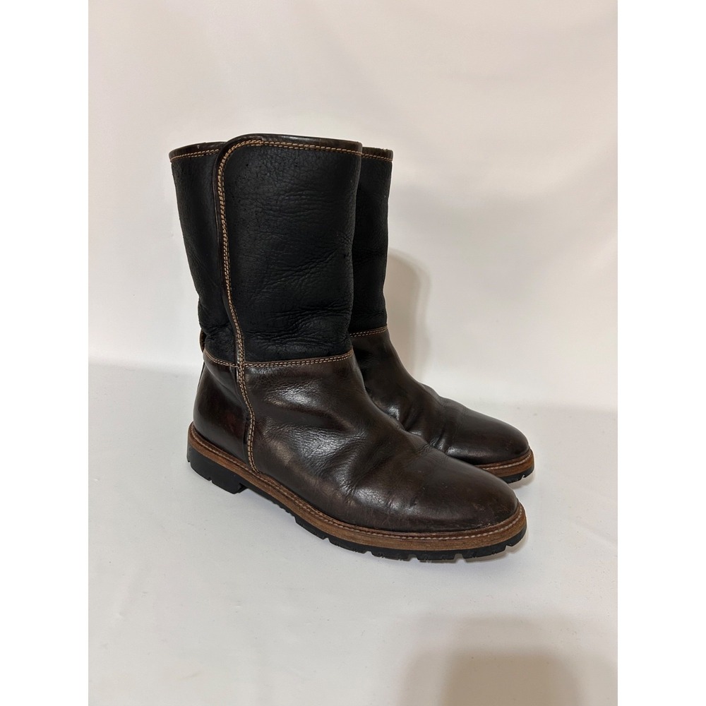 Vintage Manuela Pollini Shearling Boots Men Made Italy 42 USA Size 9 Vibram - Picture 11 of 11